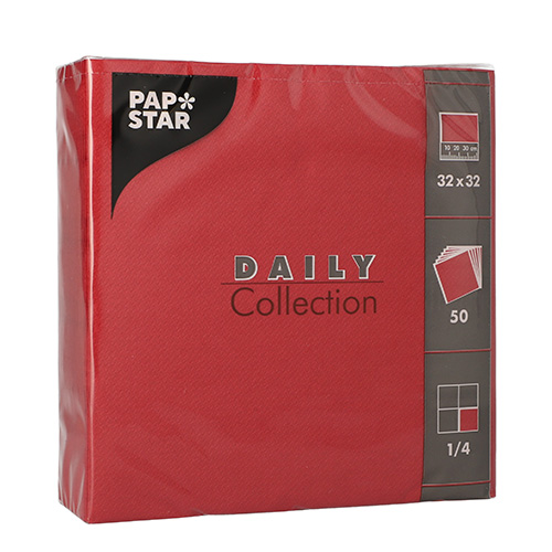 Servietten "DAILY Collection" 1/4-Falz 32 cm x 32 cm bordeaux