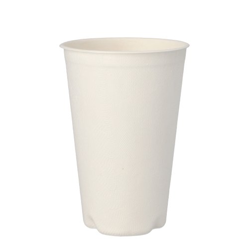 Trinkbecher Zuckerrohr "pure" 0,4 l Ø 9 cm · 13 cm weiss für Heißgetränke