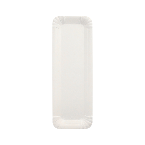 Teller, Pappe "pure" eckig 8 cm x 23 cm weiss