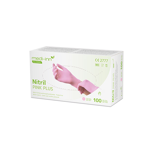 "Medi-Inn Classic" Handschuhe, Nitril puderfrei pink "Nitril Pink Plus" Größe: M