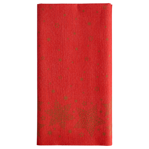 Tischdecke, stoffähnlich, Airlaid 120 cm x 180 cm rot "Christmas Shine"