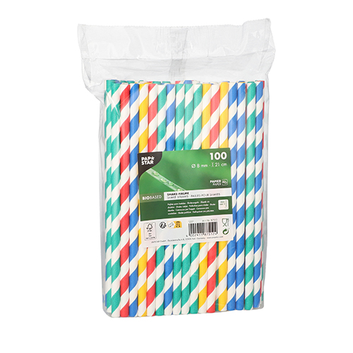 Shake-Halme, Papier Ø 8 mm · 21 cm farbig sortiert "Stripes"