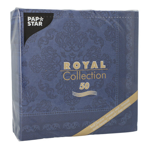 Servietten "ROYAL Collection" 1/4-Falz 40 cm x 40 cm dunkelblau "Arabesque"
