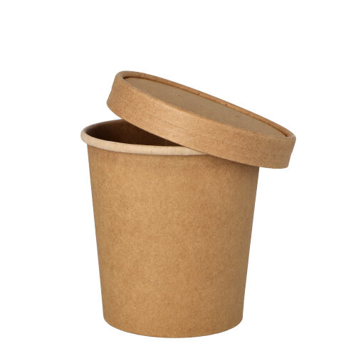 Suppenbecher, Pappe 470 ml Ø 9,8 cm · 10 cm braun