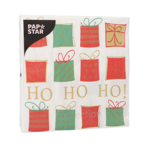 Servietten, 3-lagig 1/4-Falz 33 cm x 33 cm "Christmas Gifts"