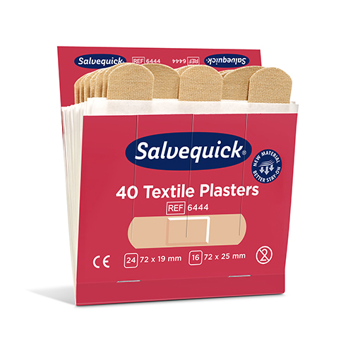 Set "Cederroth" Salvequick Textile Pflaster (40 Stück) braun , Refill