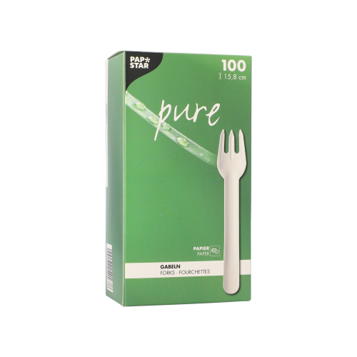 Gabeln, Papier "pure" 15,8 cm weiss