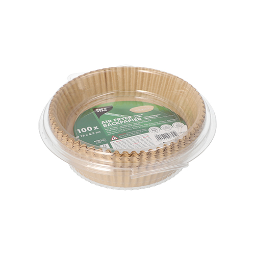 Backpapiere Ø 16 cm · 4,5 cm braun für Heißluftfritteusen