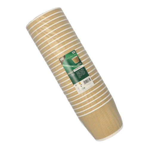 Suppenbecher, Pappe 998 ml Ø 13,5 cm · 10,8 cm braun/weiss Ripple Wall