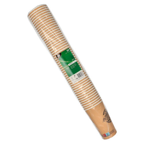 Trinkbecher, Pappe 0,5 l Ø 9 cm · 15 cm braun "Pure Joy"