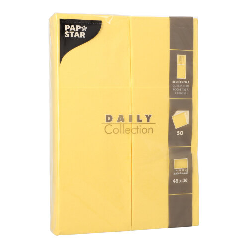 Servietten "DAILY Collection" 48 cm x 30 cm gelb mit Besteckfalz