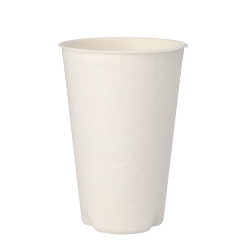 Trinkbecher Zuckerrohr "pure" 0,4 l Ø 9 cm · 13 cm weiss für Heißgetränke