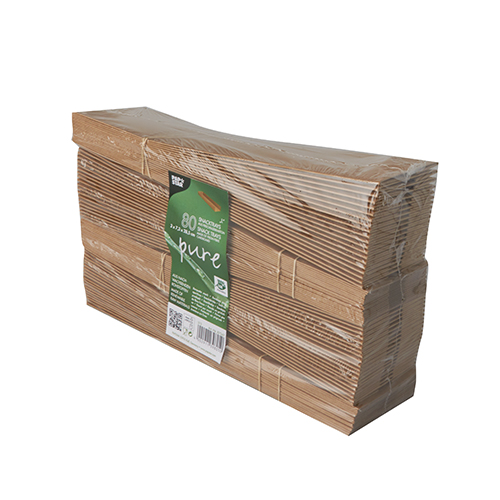 Snacktrays, Pappe "pure" 3 cm x 7,5 cm x 28,5 cm braun "100% Fair"