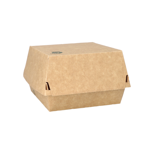 Burgerboxen, Pappe 7,8 cm x 11,5 cm x 11 cm braun "100% Fair" groß