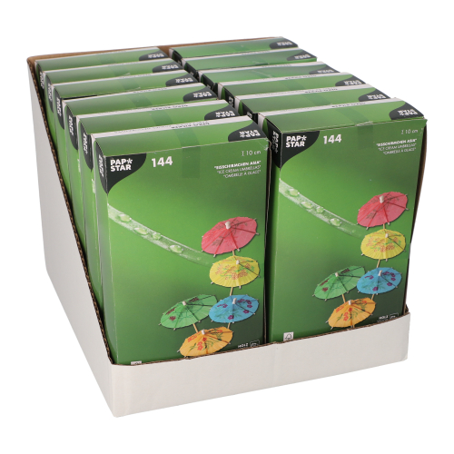 Deko-Picker 10 cm farbig sortiert "Eisschirmchen Asia"