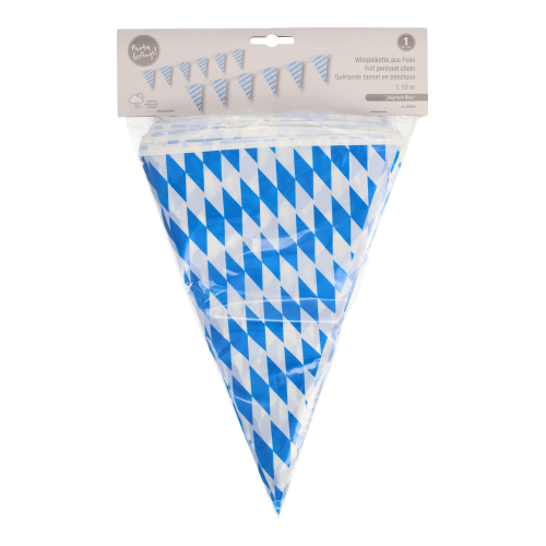 Wimpelkette, Folie 10 m "Bayrisch Blau" wetterfest