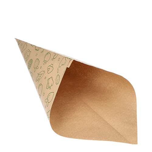 Spitztüten, Kraftpapier 44 cm x 31 cm x 31 cm braun "Fruits & Vegs" Füllinhalt 750 g