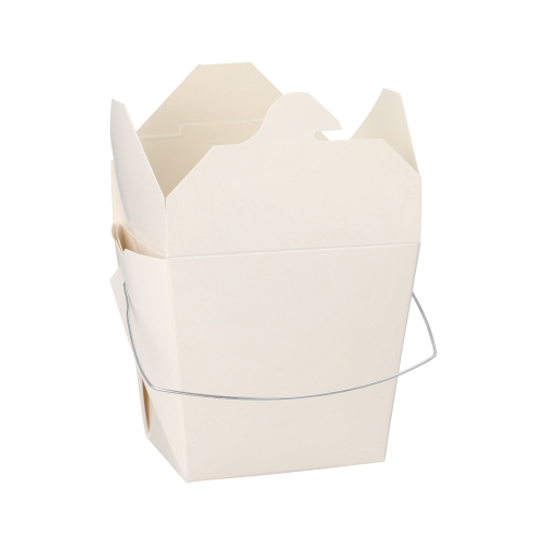 Snackboxen mit Henkel "ASIA" eckig 470 ml 8,5 cm x 7,5 cm x 5,5 cm weiss