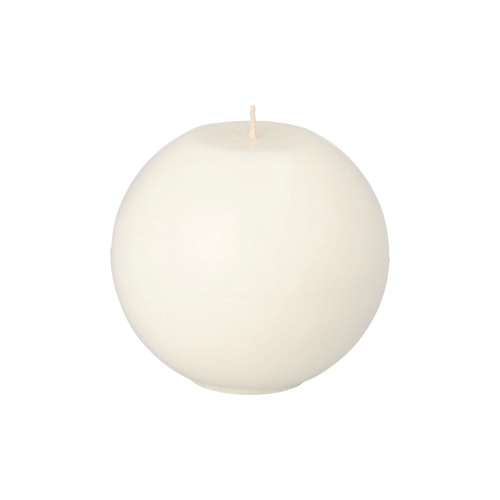 Kugelkerze Ø 80 mm weiss aus 100 % Stearin