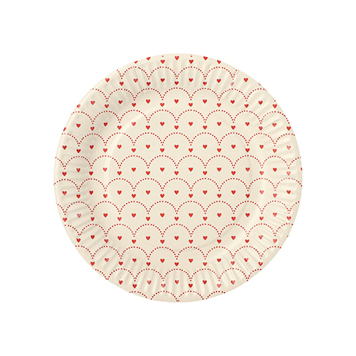 Teller, Pappe rund Ø 18 cm "Hjärtan" Teller, Pappe rund Ø 18 cm "Hjärtan"