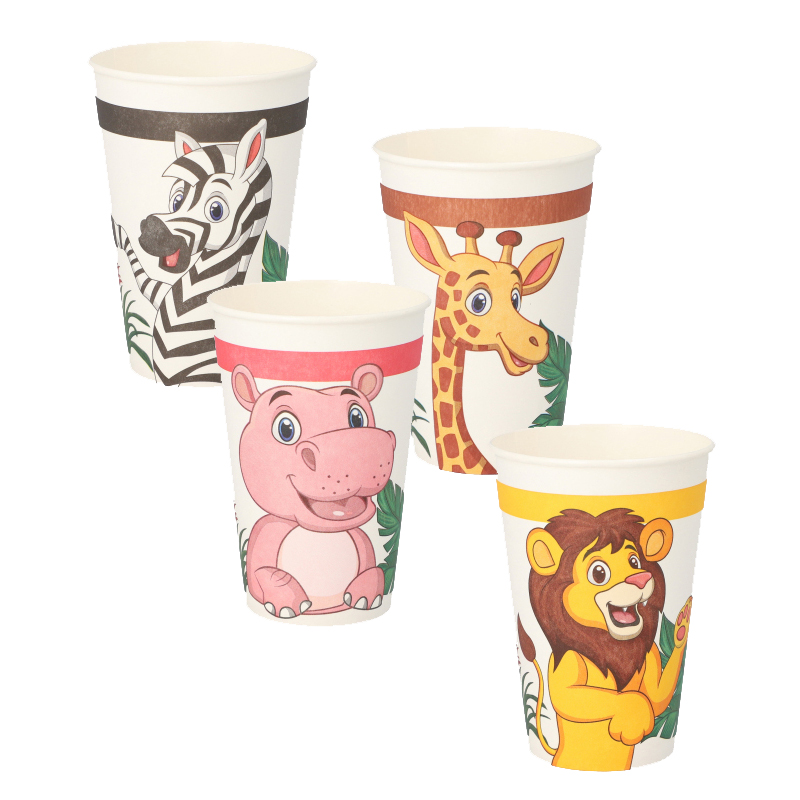 Trinkbecher, Pappe 0,2 l Ø 7 cm · 9,7 cm "Jungle"