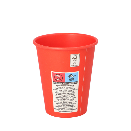 Trinkbecher, Pappe "To Go" 0,2 l Ø 8 cm · 9,2 cm rot