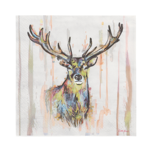 Servietten, 3-lagig 1/4-Falz 33 cm x 33 cm "Colourful Deer"