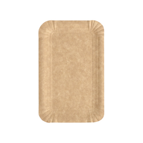 Teller, Pappe "pure" eckig 10 cm x 16 cm braun