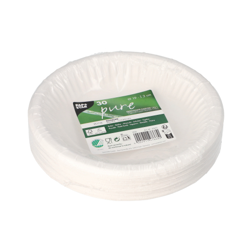 Schalen, Pappe "pure" rund Ø 19 cm · 3 cm weiss