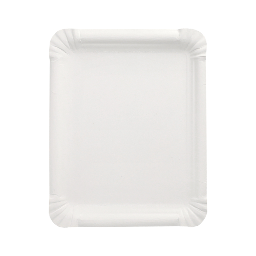 Teller, Pappe "pure" eckig 16,5 cm x 20 cm weiss