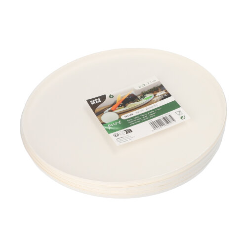 Teller Zuckerrohr "pure" rund Ø 22 cm · 1 cm weiss "Cella"
