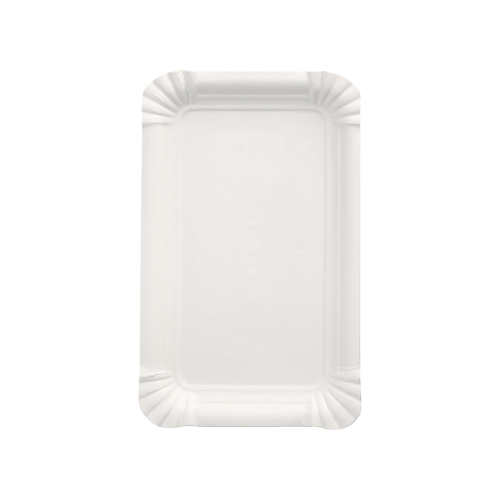 Teller, Pappe "pure" eckig 10 cm x 16 cm weiss