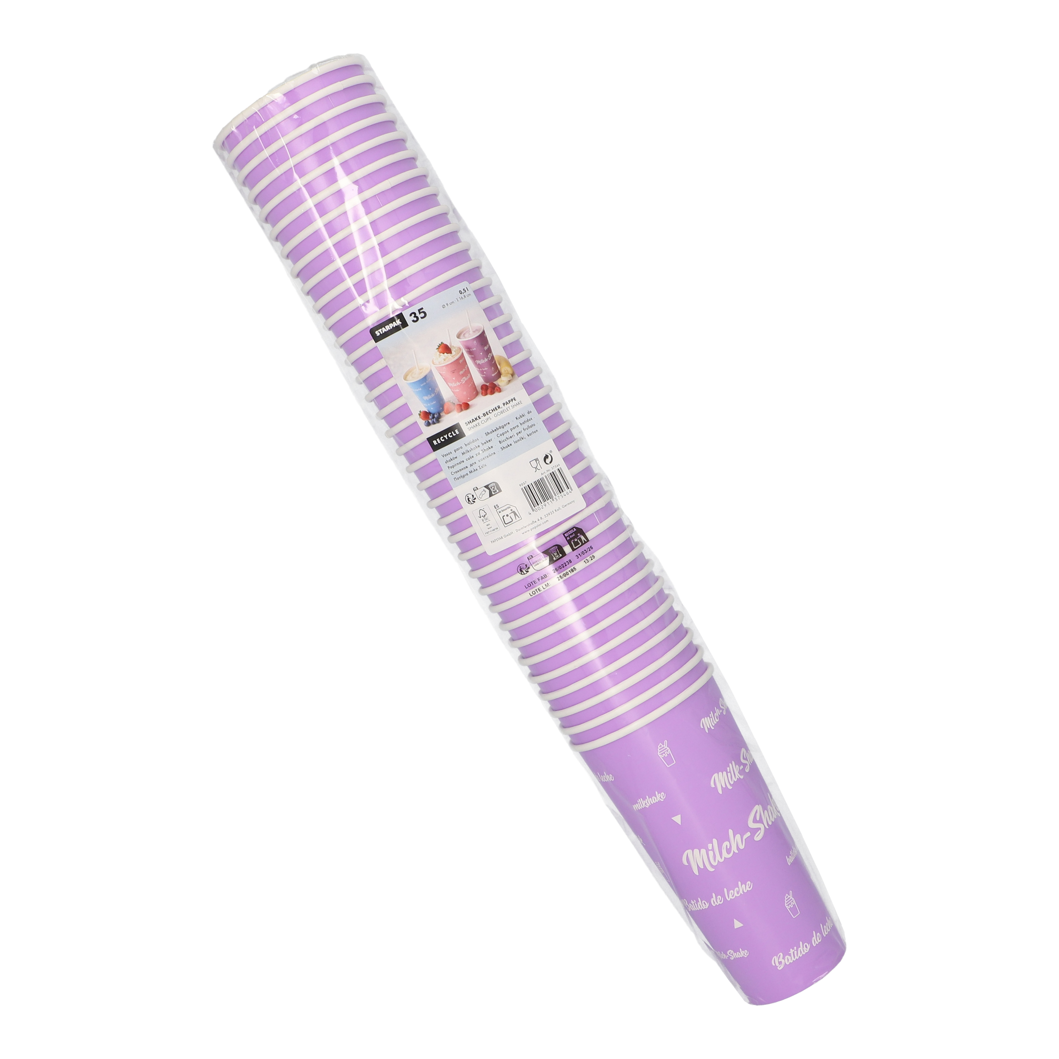 Shake-Becher, Pappe 0,5 l Ø 9 cm · 16,8 cm "Milk-Shake"