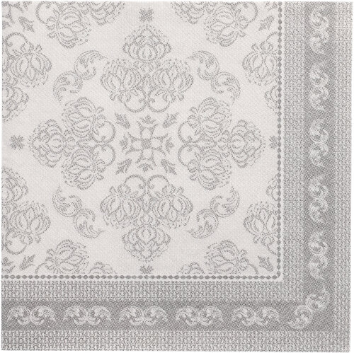 Servietten "ROYAL Collection" 1/4-Falz 40 cm x 40 cm grau "Arabesque" Servietten "ROYAL Collection" 1/4-Falz 40 cm x 40 cm grau "Arabesque"