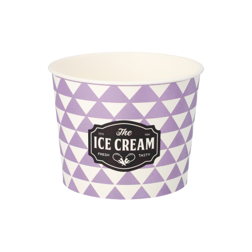 Eisbecher, Pappe 500 ml Ø 11 cm · 8,3 cm lila "Triangle"