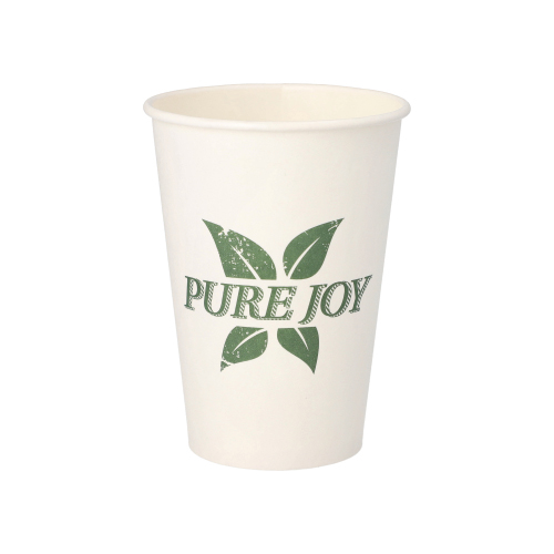 Trinkbecher, Pappe 0,25 l Ø 8 cm · 10,8 cm weiss "Pure Joy"