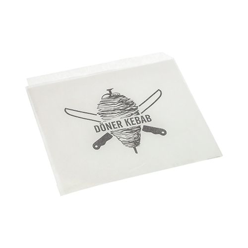 Döner-Kebab-Tüten, Pergament-Ersatz 16 cm x 16 cm weiss fettdicht