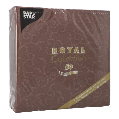 Servietten "ROYAL Collection" 1/4-Falz 40 cm x 40 cm braun "Casali"