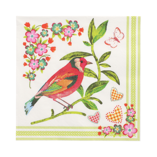Servietten, 3-lagig 1/4-Falz 33 cm x 33 cm "Birdie"