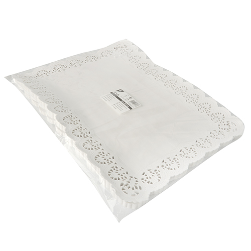 Spitzenpapiere eckig 53 cm x 32,5 cm weiss