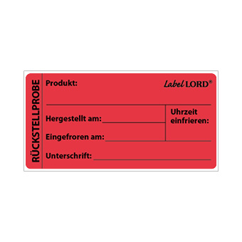 "LabelLord" HACCP Lebensmitteletiketten 40 mm x 113 mm rot Rückstellprobe