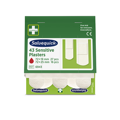 Set "Cederroth" Salvequick Sensitive Pflaster (43 Stück) weiss , Refill