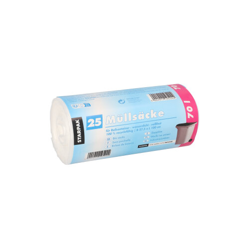 Müllsäcke, HDPE 70 l 100 cm x 57,5 cm transparent 20 my