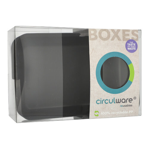 "Circulware" Mehrweg-Schalen Mix & Match eckig 4,7 cm x 15,6 cm x 23,4 cm schwarz