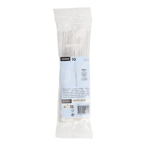 Mehrweg-Messer 18,5 cm transparent