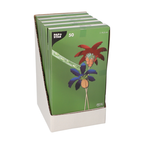 Deko-Picker 19,5 cm farbig sortiert "Palmblätter"