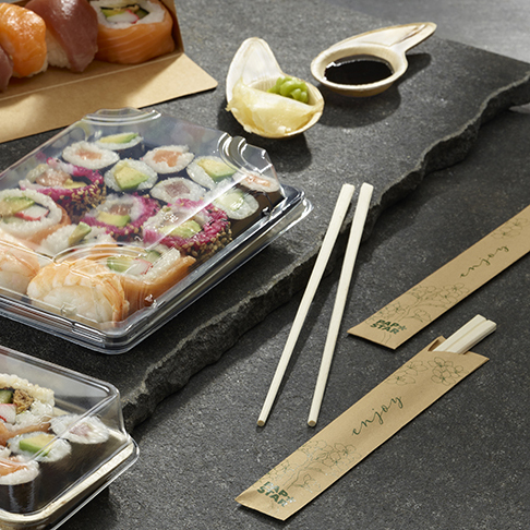 Paar Essstäbchen Bambus "ASIA" 21 cm einzeln gehüllt