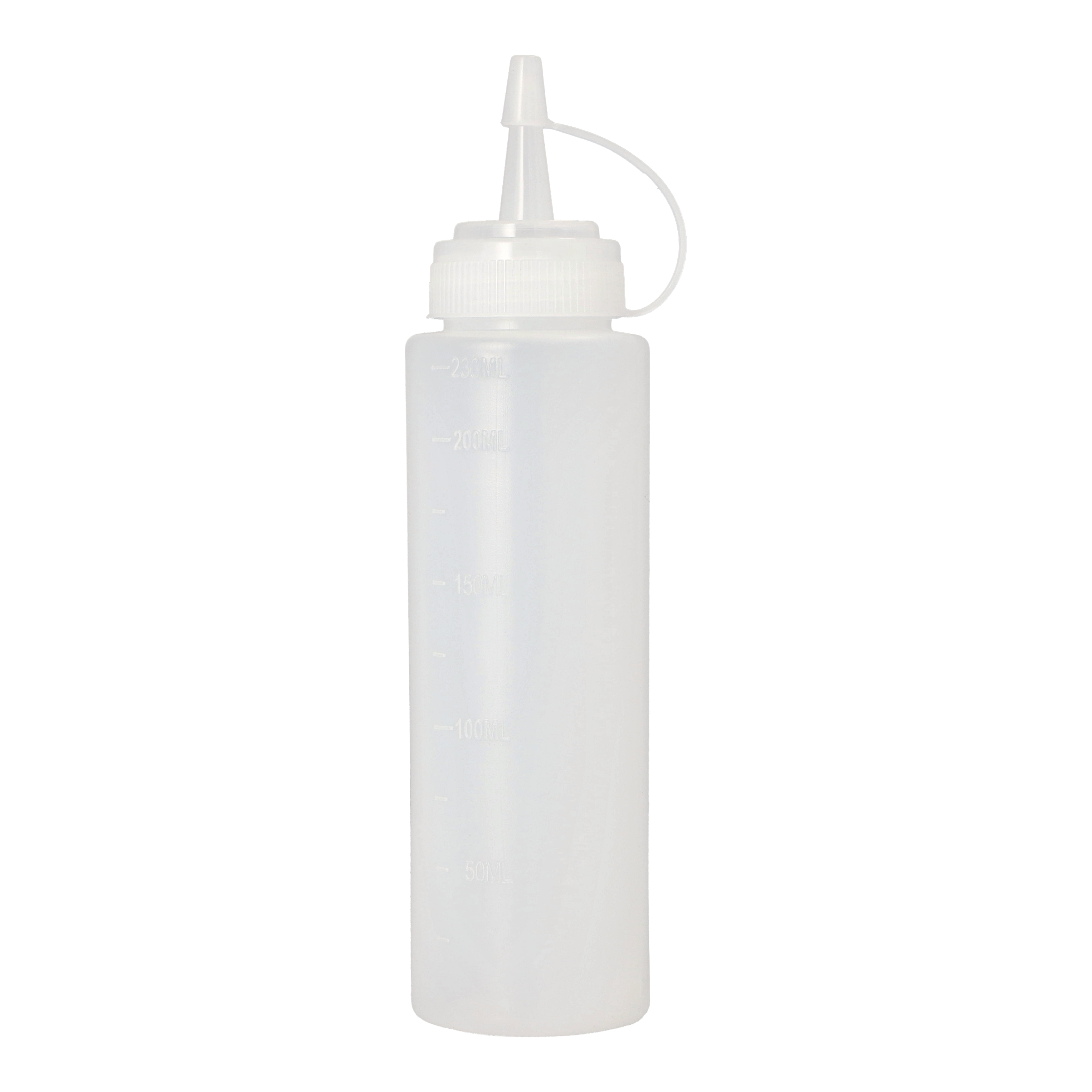 Quetschflaschen LDPE (virgin) rund 230 ml Ø 4,5 cm · 18,5 cm transparent