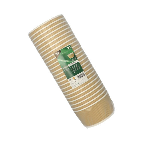 Suppenbecher, Pappe 720 ml Ø 13,5 cm · 7,3 cm braun/weiss Ripple Wall