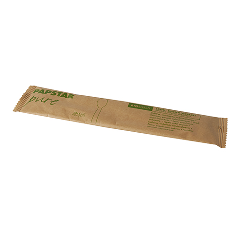 Löffel, Holz "pure" 16 cm einzeln verpackt in Papierbeutel